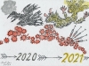 Corona - Rettung durch mRNA? (2020) Tuschfeder koloriert, 21cm x 29cm